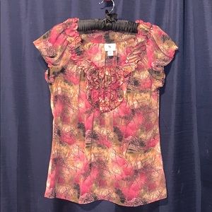 🌸Worthington Petite Short Sleeved Sheer Blouse🌸